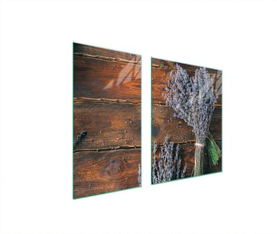 TMK ArtDeko Serie - Glazen Fornuisbeschermer - Lawendamotief - 90x52 cm