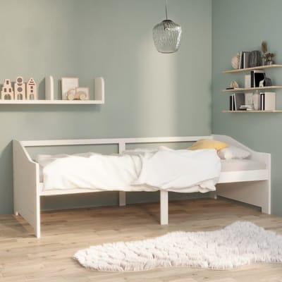 vidaXL - Bedbank - 3-zits - massief - grenenhout - 90x200 - cm - wit