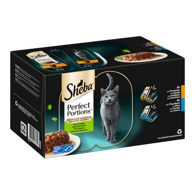 Megapack Sheba Perfect Portions 64 x 37,5 g - Kalkoen & Tonijn in saus