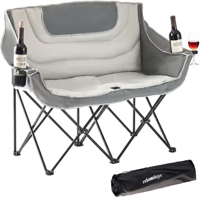 Campingstoel opvouwbaar - voor 2 personen - tot 272 kg - grijs