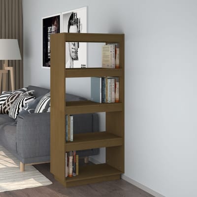 vidaXL - Boekenkast/kamerscherm - massief - grenenhout - honingbruin
