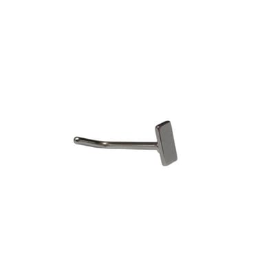 Aramat Jewels | Neuspiercing | Eigentijdse Stalen Neuspiercing met Rechthoekje | | | |3mm | Staal | Volwassenen | Verkleurd niet