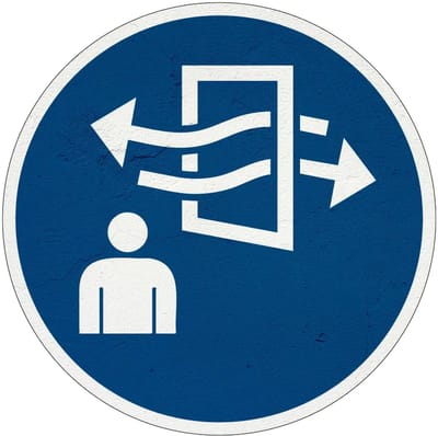 Ventileren verplicht gebodsbord - M056 | Sign Again materiaal | 10 cm