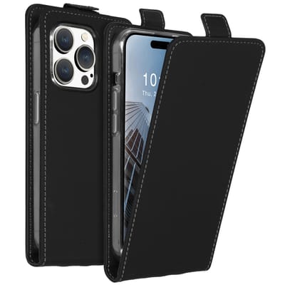 Accezz Hoesje - Geschikt voor Apple iPhone 15 Pro - Flipcase - Zwart