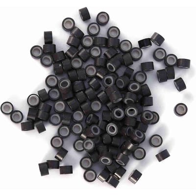 1000 STuks Fles 5MM Siliconen Liner Ringen Lusjes Kralen Gereedschap Voor Menselijk Haar Extensions 5 Kleuren Brown