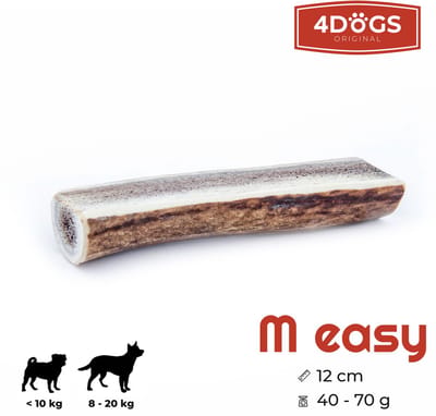 4DOGS – Kauwspeelgoed van hertengewei R-Line – Maat M – Easy – Natuurlijk