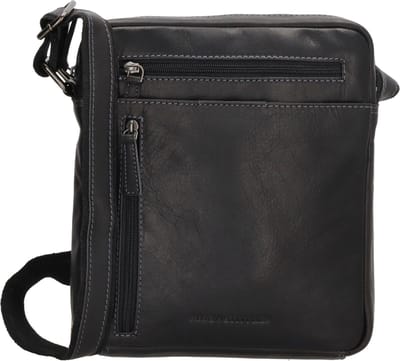 Hide & Stitches Japura Schoudertas - 100% Leer - Zwart