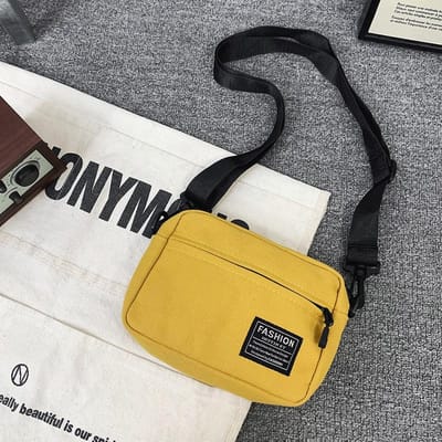 Zomer dames tas Dames mobiele telefoon tas Kleine schoudertas Dames canvas tas Heren schoudertas crossbody tas white