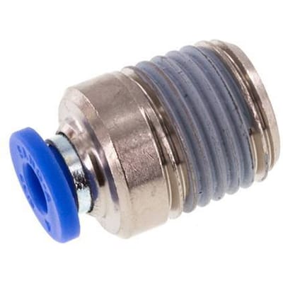 4mm x R1/4'' Messing/PA 66 Insteekfitting buitendraad Binnenzeskant NBR [5 Stuks]