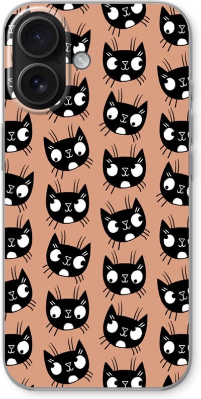 Case Company® - Hoesje geschikt voor iPhone 16 hoesje - Kat - Soft Cover Telefoonhoesje - Bescherming aan alle Kanten en Schermrand