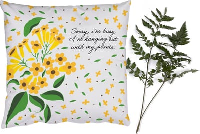 Sierkussens - Kussentjes Woonkamer - 50x50 cm - Quotes - Spreuken - Sorry I'm busy I'm hanging out with my plants