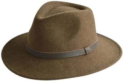 Wilde Fedora - Vilten Hoed Dames Heren 100% Wolvilt - Maat: L-XL: 61 cm - Mixed Olive