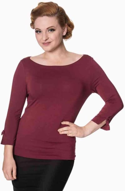 Dancing Days - MODERN LOVE Longsleeve top - S - Bordeaux rood