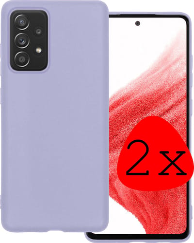 Hoesje 2 Stuks - Geschikt voor Samsung Galaxy A53 - Sterk & Shockproof - Case Siliconen - Back Cover - Telefoon Hoes - Lila