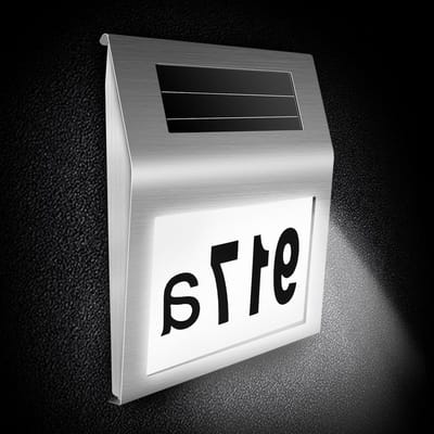 Verlichte RVS Huisnummers met 2 LED's en Twilight Switch - Waterdicht IP65, Cijfers 0-9 en Letters A-H voor Buitengebruik