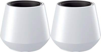 Prosperplast Plantenpot/bloempot Sevilla - 2x - buiten/binnen - kunststof - wit - D44 x H44 cm - met binnenpot