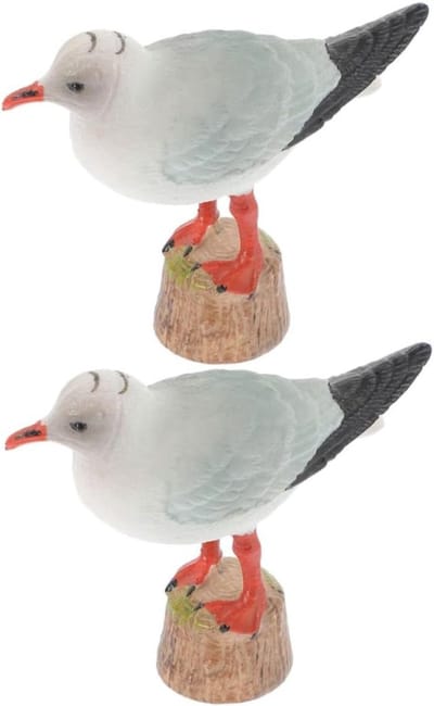 Zeemeeuw Beeldjes - Nautische Decoratie - Tuin Decoratie - Duurzaam Plastic - 2 Stuks - Zoals Getoond