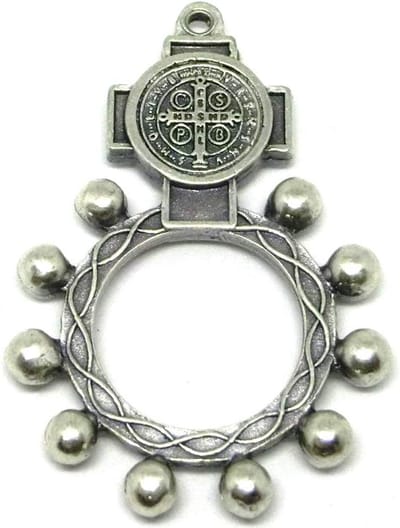 Zilveren Rozenkrans met Kruis en Sint Benedictus Medaille