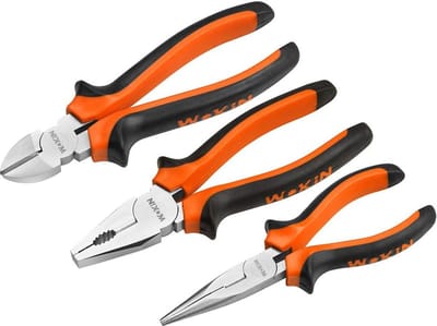 Set van 3 Essentiële Tangen: Combinatie, Punt- en Zijsnijtang