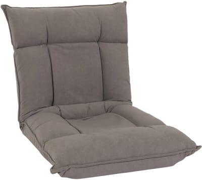 Vloer fauteuil MCW-N44, relax vloer kussen vloer sofa fauteuil 6 ligstanden, stevig frame fluweel ~ donkergrijs