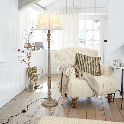 LOBERON Staande lamp Morten antiekbruin/crème