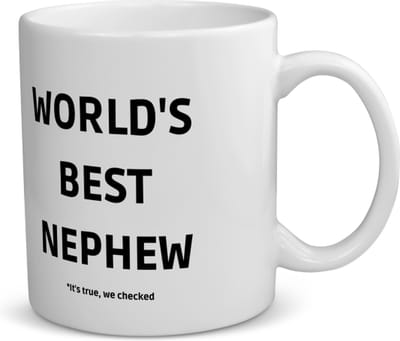 Akyol - world's best nephew it's true we checked koffiemok - theemok - Neef - werelds beste neef - verjaardag - cadeautje voor neef - neef artikelen - kado - geschenk - 350 ML inhoud