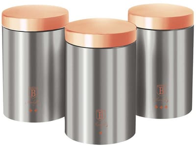 Berlinger Haus Moonlight Collectie - Keuken Opbergcontainers - 3 Stuks - Metaalkleurig - Staal