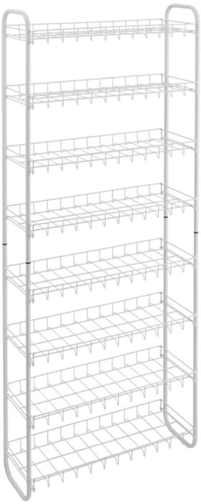 Metaltex - Shoe 8 - Tomado schoenenrek - 24 paar schoenen - Schoenenkast - Schoenen opbergsysteem - 8 lagen - Wit - Met Wandfixatie