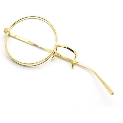 Monocle Anime Haute Qualité Lunettes Élégantes Style Steampunk Rétro Cos Verre Punks Style Britannique Lunettes Unisexes beige
