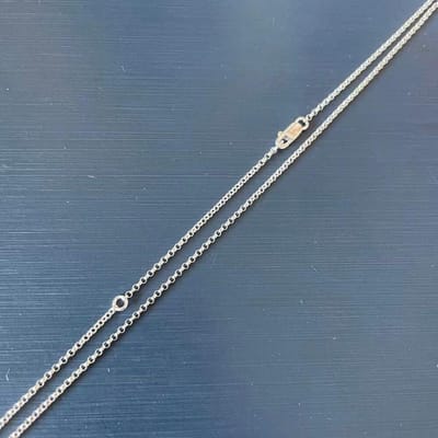 Collier Chaîne Rolo en Argent Sterling S925 Longueur Réglable 1.5mmx50cm gray