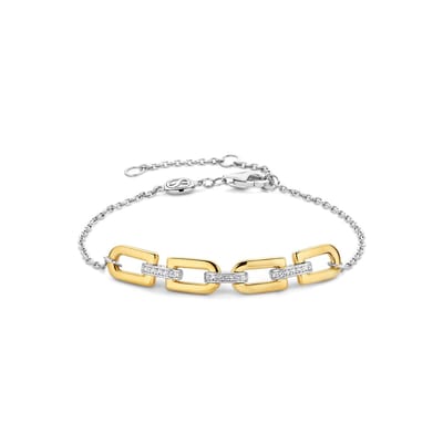 TI SENTO Dames Armband - 925 zilver - Zirkonia met geel verguld - 23032ZY