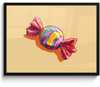 Poster in lijst - Fotolijst 70x50 cm - Posters - Geel - Snoep - Kleur - Posterlijst zwart - Decoratie - Wanddecoratie woonkamer - Muurdecoratie slaapkamer