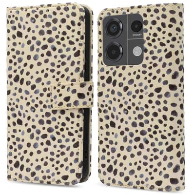 imoshion Hoesje - Geschikt voor Xiaomi Redmi Note 13 Pro (5G) / Xiaomi Poco X6 - Design Bookcase smartphone - Black And White Dots