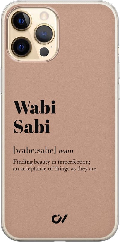 Hoesje geschikt voor Apple iPhone 12 - Wabi Sabi - - Bruin - Apple - Casevibes