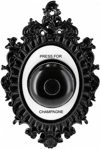 Cepewa Muurdecoratie bel - Press for Champagne - zwart - bruiloft cadeau - feestaccessoires/decoratie