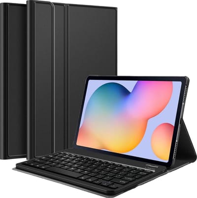 Hoes - Geschikt voor Samsung Galaxy Tab S6 Lite - Toetsenbord Case - Keyboard Book Cover - Hoesje - Zwart