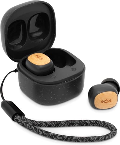 House of Marley Smile Jamaica TWS Draadloze Oordopjes - Bluetooth Oortjes Draadloos - 14 uur Batterijduur - Met Microfoon - Gemaakt van Duurzame Materialen - Zwart