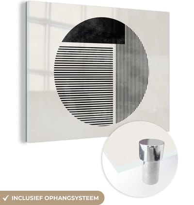 MuchoWow® Glasschilderij 120x90 cm - Schilderij acrylglas - Minimalisme - Cirkel - Design - Foto op glas - Schilderijen