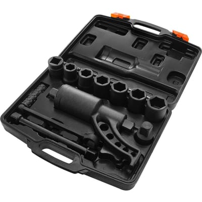 Multiplicateur de Couple, Jeu de Clés Multiplicateur de Couple Robuste, Multiplicateur de Couple pour Clé à écrous de roue à entraînement 1 pouce, 1:64 6800N.m Démonte-écrou de roue, avec 8