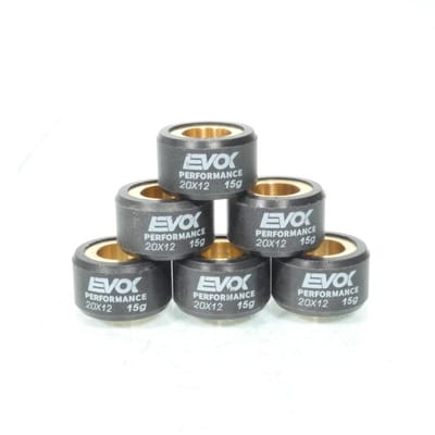 Galet rouleau de variateur EVOK pour scooter Yamaha 250 X-Max R 2005 à 2007 20x12 15Grs / 100480092 Neuf