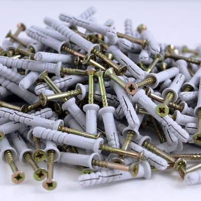 Slagpluggen Nylon - Nagelpluggen Verzonken - Vastzetten Materialen - Voorgemonteerd Kruiskop - 6 x 60 mm - Grijs