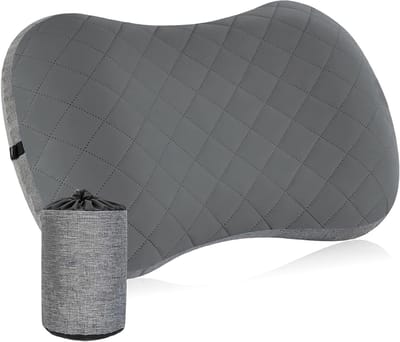 Opblaasbaar Campingkussen met Elastische Band - Ideaal voor Reizen, Strand en Kamperen - Inclusief Opbergtas