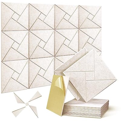 Zelfklevende akoestische platen - geluidsabsorberend en decoratief - 12 stuks - voor muur, plafond en deur