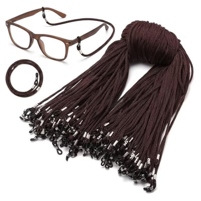 10-delige bruine brillenkoord set – nylon brillenbandjes voor zonnebril en leesbril – antislip brillenkoord