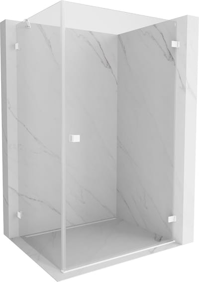 Mexen Lunar-B draaideur douchecabine rechts 85 x 80 , transparant, wit - 832-085-080-20-00-P