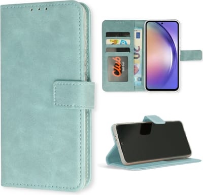 Casemania Hoesje Geschikt voor Samsung Galaxy A54 5G - Licht Blauw - Portemonnee Book Case - Pasjeshouder en Magneetlipje