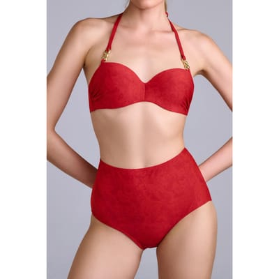 Marlies Dekkers Acapulco Bikini Bottombriefs High Waist Red Maat: XXXL | Bikini's Outlet | Dames | Rood