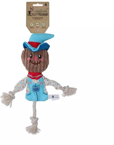 Garden Paws Trektouw S - Extra Stevig Hondentouw - Hondenspeelgoed - Scarecrow Calvin Crow
