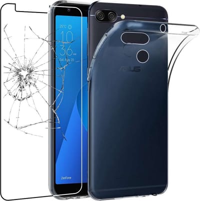ebestStar - Hoes geschikt voor Asus Zenfone Max Plus M1 ZB570TL, Back Cover, Beschermhoes anti-luchtbellen hoesje, Transparant + Gehard Glas