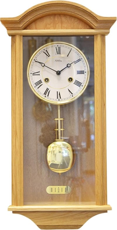 AMS blank eiken regulateur met 8-daags uurwerk en rondgong